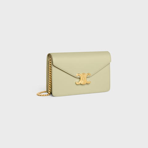 WALLET ON CHAIN MARGO IN SHINY CALFSKIN ALMOND GREEN - Image 2